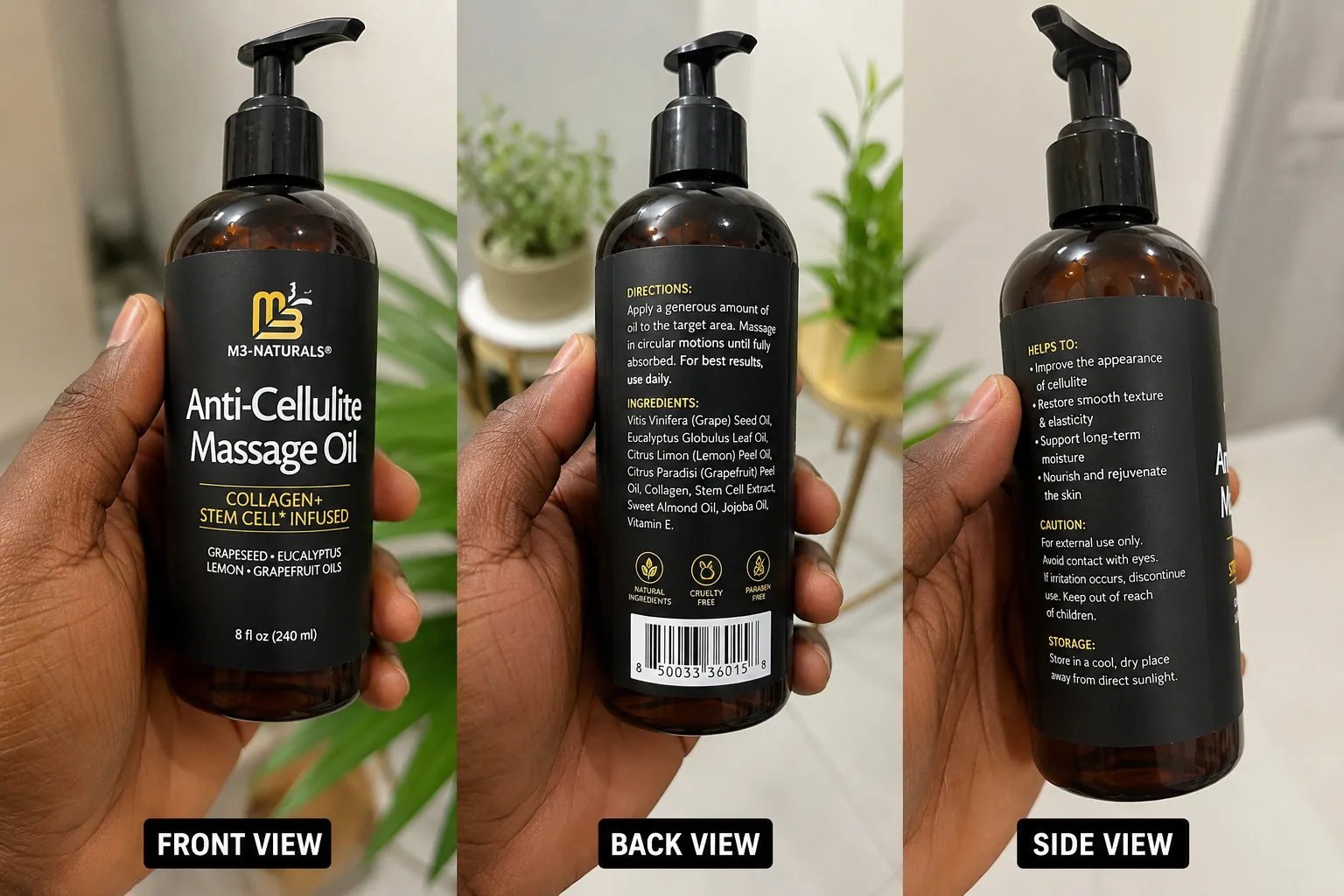 ClearMark Oil front back and side view